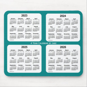 Tapis De Souris Calendrier Turquoise de 4 ans 2023-2026 par Janz M