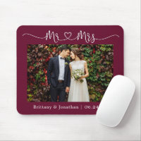 Calligraphie Coeur M. Mme la Mariage Burgundy