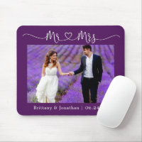 Calligraphie Coeur M. Mme Mariage Purple