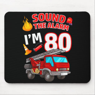 Tapis De Souris Camion de pompiers 80e anniversaire pompier sapeur