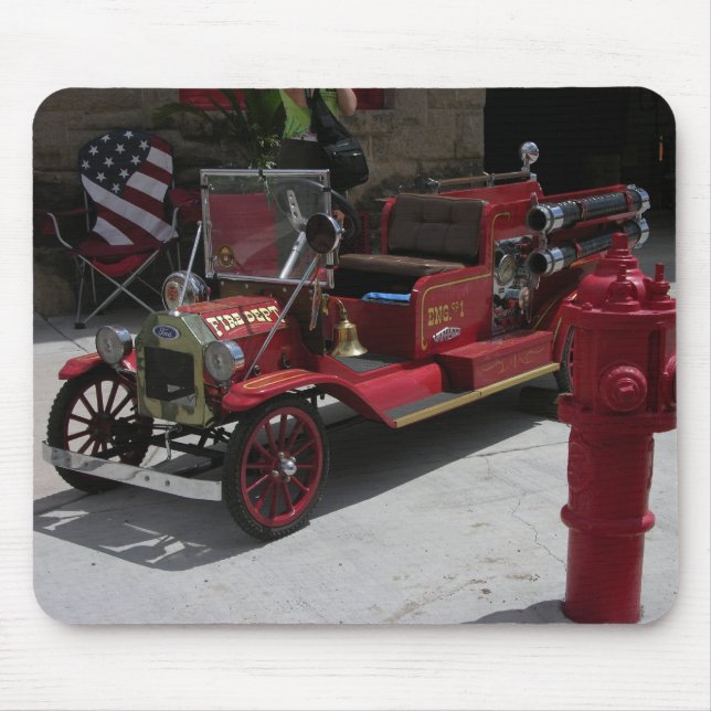 Tapis De Souris Camion de pompiers décousu de terrain aurifère (Devant)