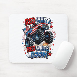 Tapis De Souris Camion monstre Red White Boom