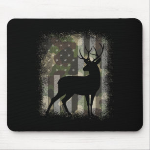 Tapis De Souris Camo Us Drapeau Cerf Elk Buck Chasse Camouflage