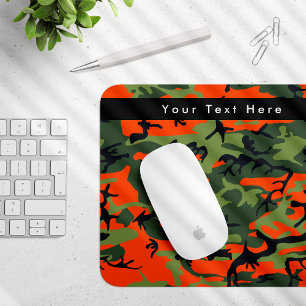 Tapis De Souris Camo Vert et Orange, Camouflage, Militaire, Armée