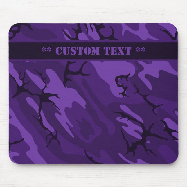 Tapis De Souris Camo violet foncé avec titre personnalisé (Devant)