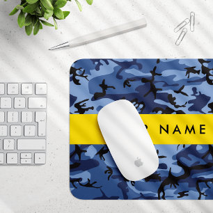 Tapis De Souris Camouflage Bleu Marine Personnalisez votre nom