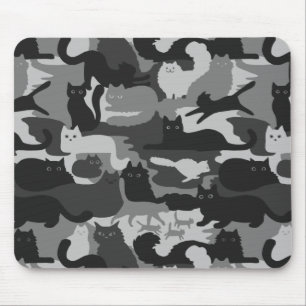 Tapis De Souris Camouflage gris Chats Motif Grey Kitty Cats Camo