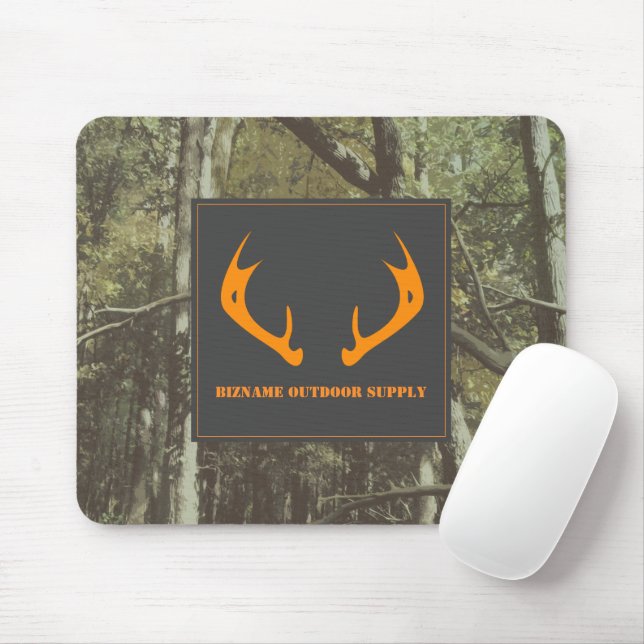 Tapis De Souris Camouflage Orange Deer Antlers Extérieur Affaires (Avec souris)
