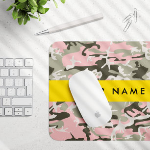 Tapis De Souris Camouflage Rose et Vert Personnalisez votre nom