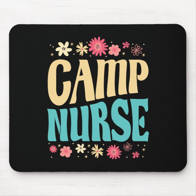 Tapis De Souris Camp Nurse Floral Outfit Summer Camping Registered (Devant)