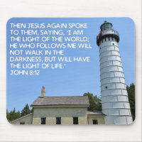 Cana Island Lighthouse Bible Verse Souris Pad