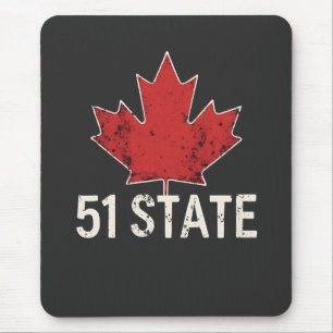 Tapis De Souris Canada 51e État Trump Drapeau américain et canadie