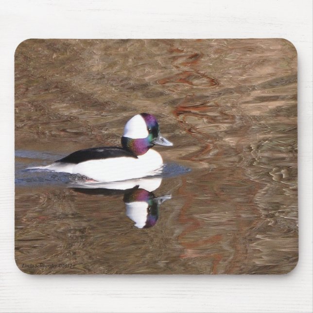 Tapis De Souris Canard à tête tampon avec réflexion (Devant)