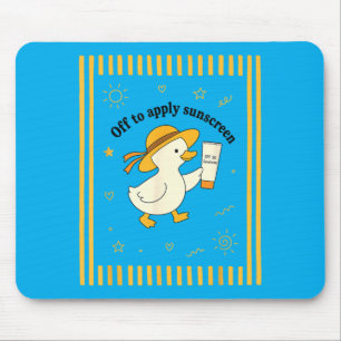 Tapis De Souris Canard pour appliquer de la crème solaire Vacances