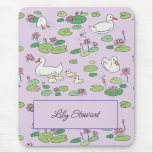 Tapis De Souris Canards et Nénuphar Lavender Mousepad personnalisé