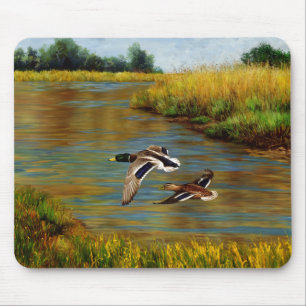 Tapis De Souris Canards-Majards Survolant L'Étang