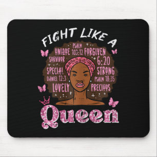 Tapis De Souris Cancer Combat Comme Reine Afro Survivante Sensibil