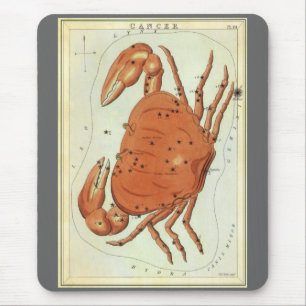 Tapis De Souris Cancer Crabe Constellation Vintage, Miroir d'Urani