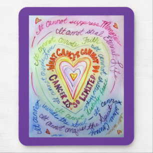 Tapis De Souris Cancer du coeur arc-en-ciel Mousepad