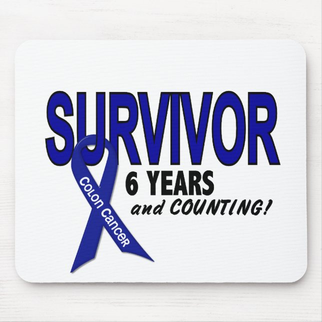 Tapis De Souris Cancer du colon survivant de 6 ans (Devant)
