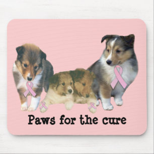 Tapis De Souris Cancer du sein Mousepad de Sheltie