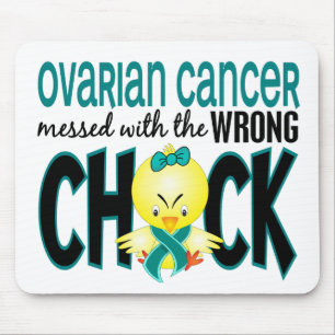 Tapis De Souris Cancer ovarien sali avec le poussin faux