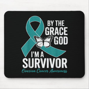 Tapis De Souris Cancer Ovarien Survivant Par La Grâce De Dieu Turq
