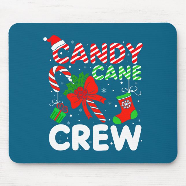 Tapis De Souris Candy Cane Crew Christmas Funny Xmas Matching Fami (Devant)
