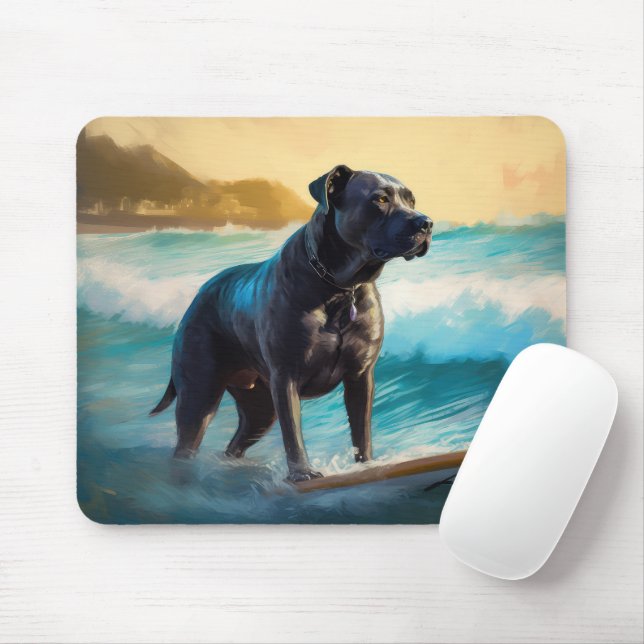 Tapis De Souris Cane Corso Beach Surf Peinture (Avec souris)