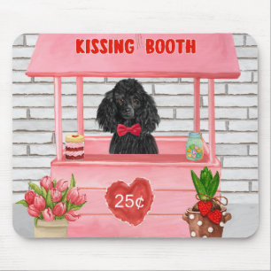 Tapis De Souris caniche Chien Valentine's Day Kissing Booth