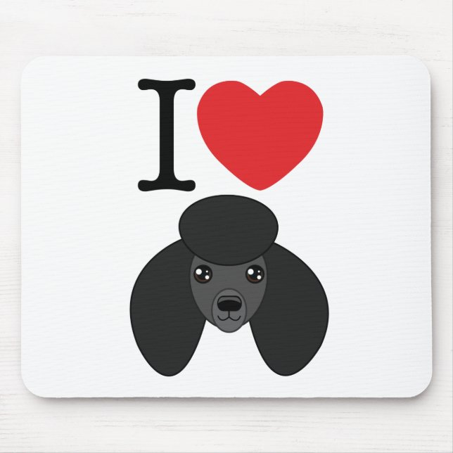 Tapis De Souris Caniche noir Mousepad (Devant)