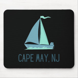 Tapis De Souris Cape May New Jersey Voile Bateau à voile Plage