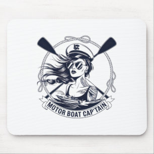 Tapis De Souris Capitaine de bateau à moteur hommes femmes Pontoon