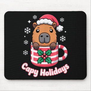 Tapis De Souris Capy Vacances Capybara Mignon Chapeau de Noël Sant