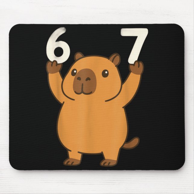 Tapis De Souris Capybara 67 Meme Six Seven Funny  (Devant)
