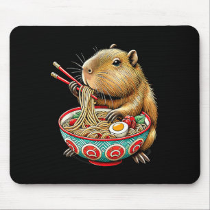 Tapis De Souris Capybara Aime Les Nouilles Capybara Manger Du Bram