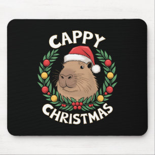 Tapis De Souris Capybara Santa Clause Noël Funny Cappy