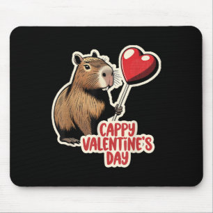 Tapis De Souris Capybara Valentine, Cappy Valentines Day, Capybara