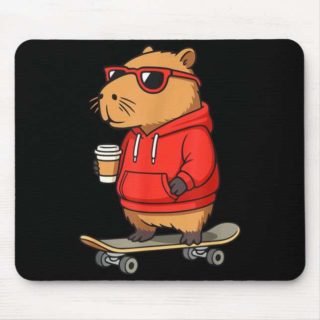 Tapis De Souris Capybara With Sungles Skater Capy  (Devant)