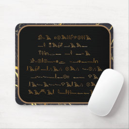 Tapis De Souris Caractères hiéroglyphes - marbre noir et or