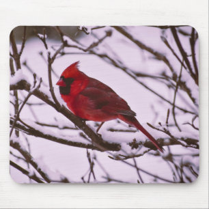 Tapis De Souris Cardinal rouge dans un sac à souris à neige rempli