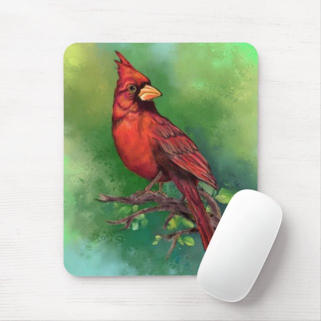 Tapis De Souris Cardinal-Rouge du Nord - Souris (Avec souris)