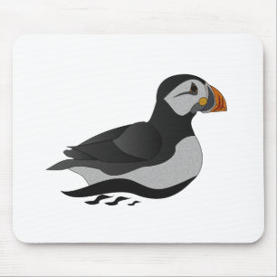 Tapis De Souris Caricature adorable en nage de Puffin Atlantique
