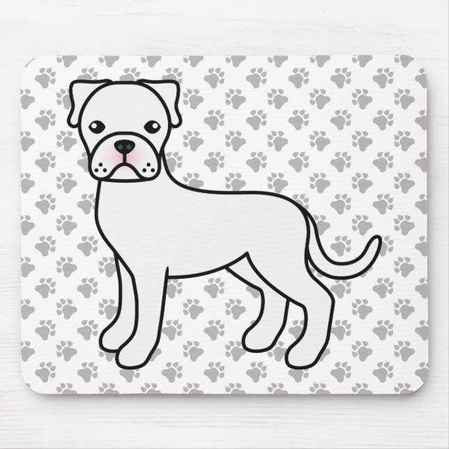 Tapis De Souris Caricature de chien de boîte blanche illustrations (Devant)