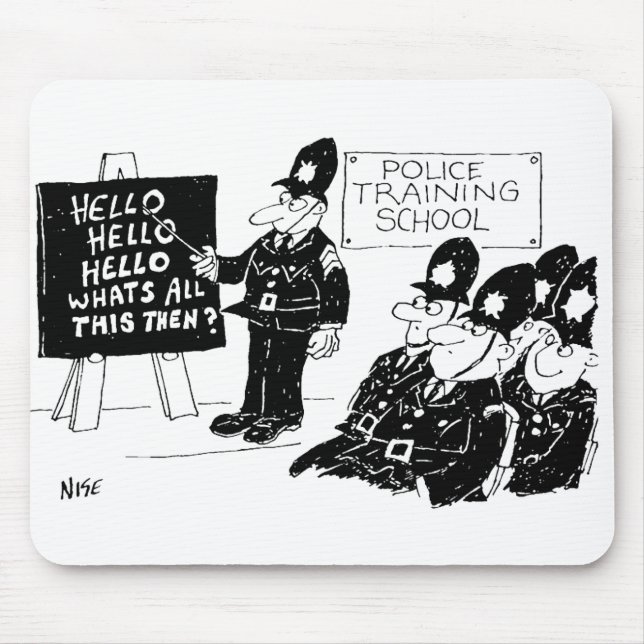 Tapis De Souris Caricature de l'école de police (Devant)