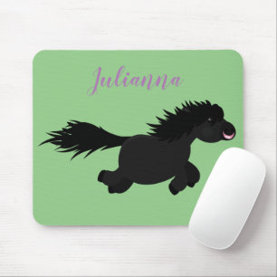Tapis De Souris Caricature de poney noir mignon