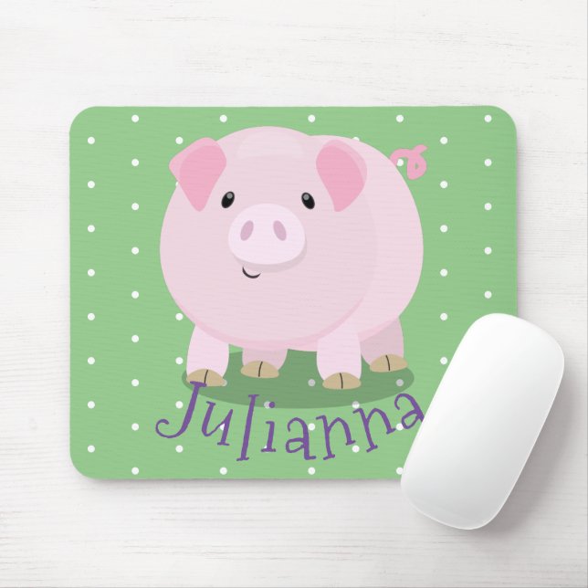 Tapis De Souris Caricature de porc mignon rose pot vendue (Avec souris)