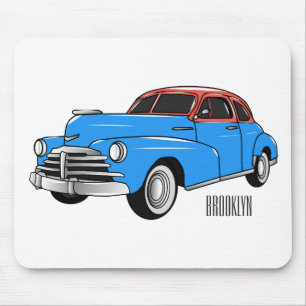 Tapis De Souris Caricature de voiture classique 1948