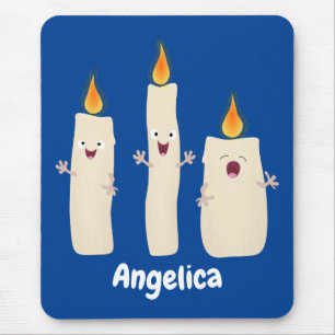 Tapis De Souris Caricature en trois chandelles mignonnes