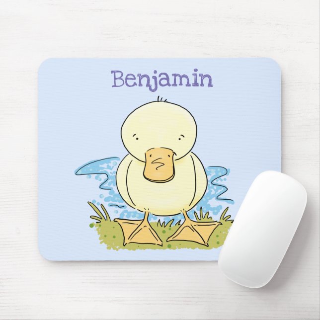Tapis De Souris Caricature jaune mignon pour canard bébé (Avec souris)